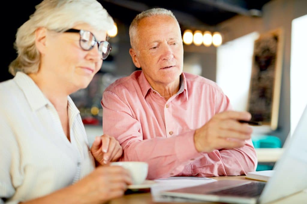 Older couple discussing strategy