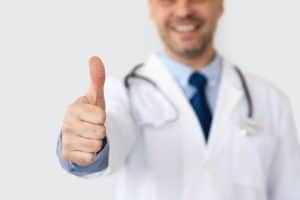 Doctor giving a thumbs-up; TriMix has been tested and proven safe.