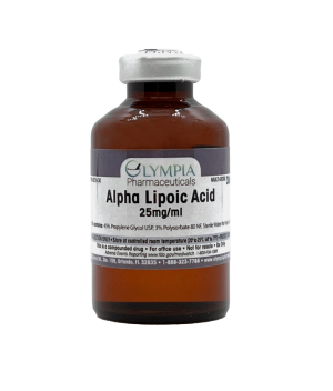 Bottle of Olympia Pharmacy’s alpha lipoic acid for multi-dose injections