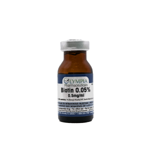 Bottle of Biotin 0.05% solution for injection