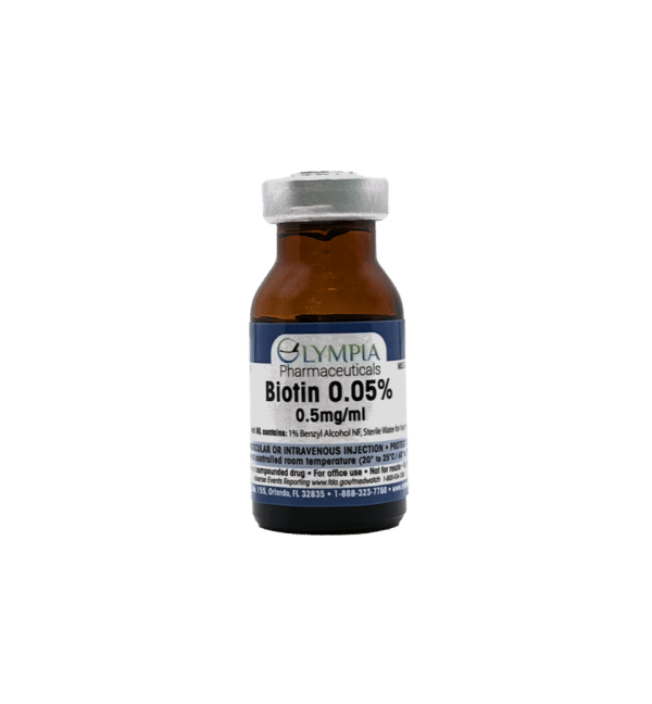 Bottle of Biotin 0.05% solution for injection