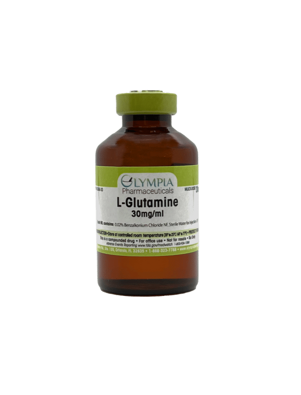 Bottle of L-Glutamine 30MG/ML MDV injection