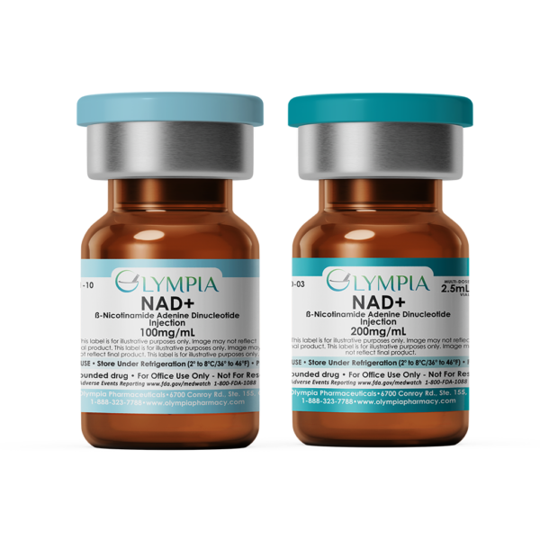 Olympia catalog display image of NAD+ injectable presentations