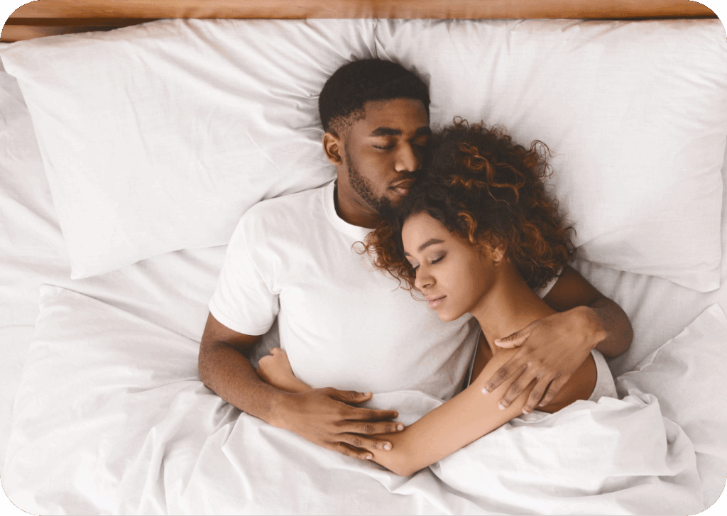 Happy couple after couples sex enhancement