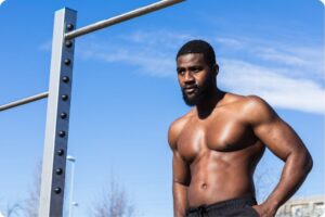 Man after taking a natural testosterone supplement from olympia